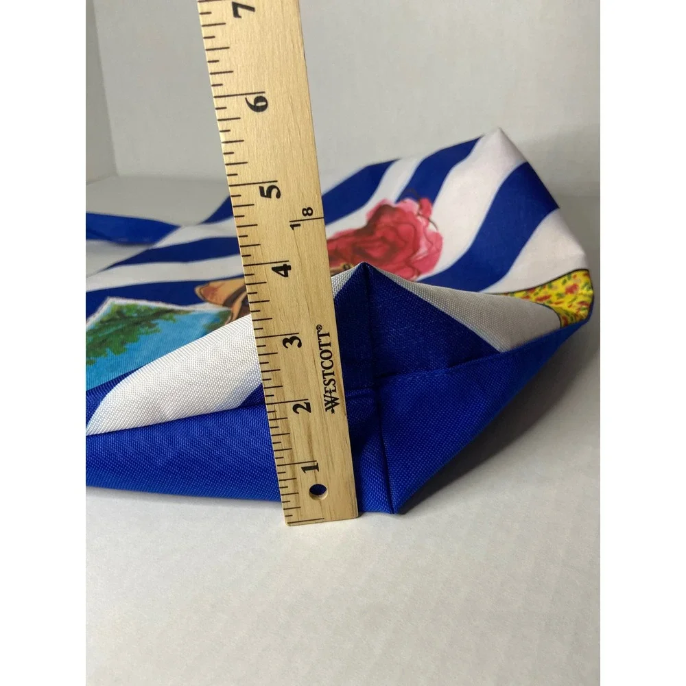 Lancôme Paris Blue White Striped Tote Bag Beach Travel‎ Shopper Graphic